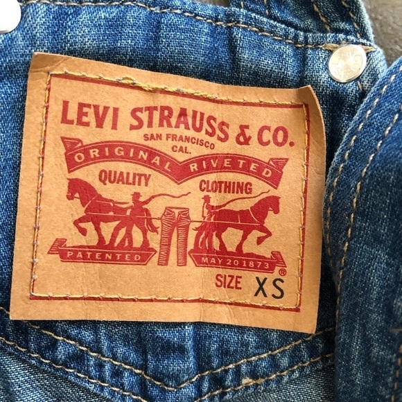 Levi stratus & co. Overall denim skirt size Xs never worn/ - Picture 5 of 6